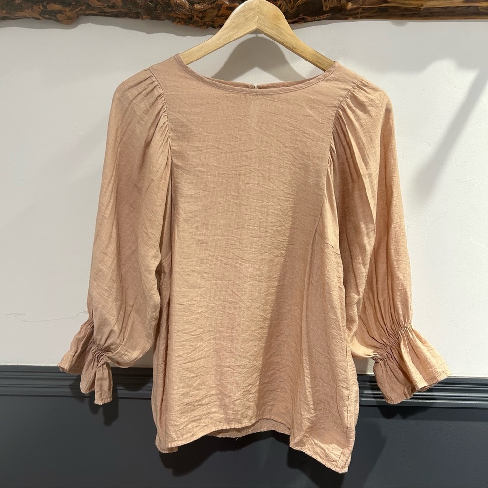 Pink Puff Sleeve Blouse